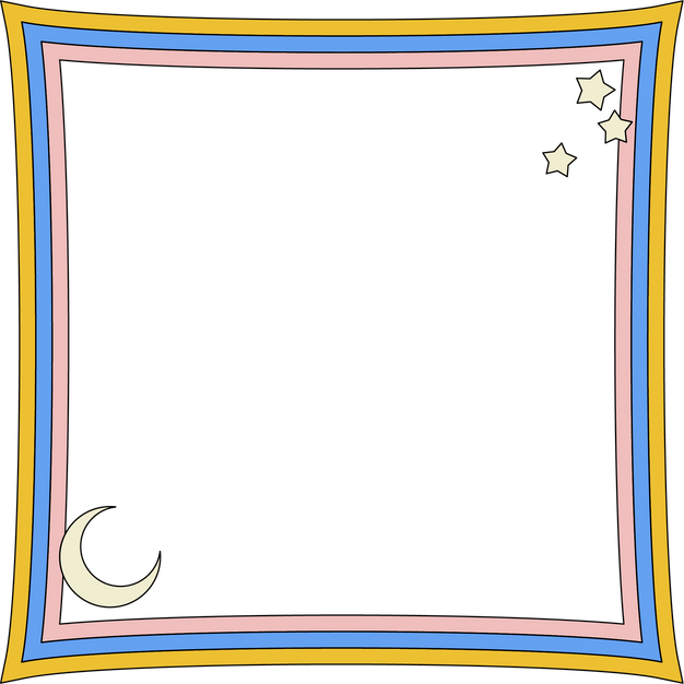 Bold Colorful Pop Art Moon and Stars